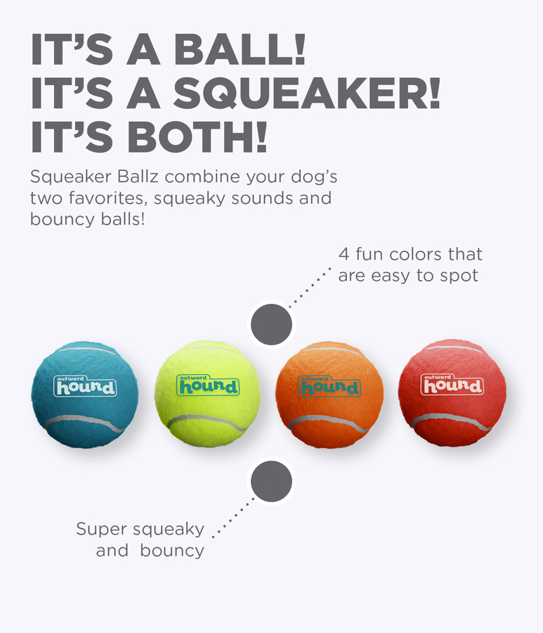 Squeaker Ballz Squeaky Tennis Balls Medium