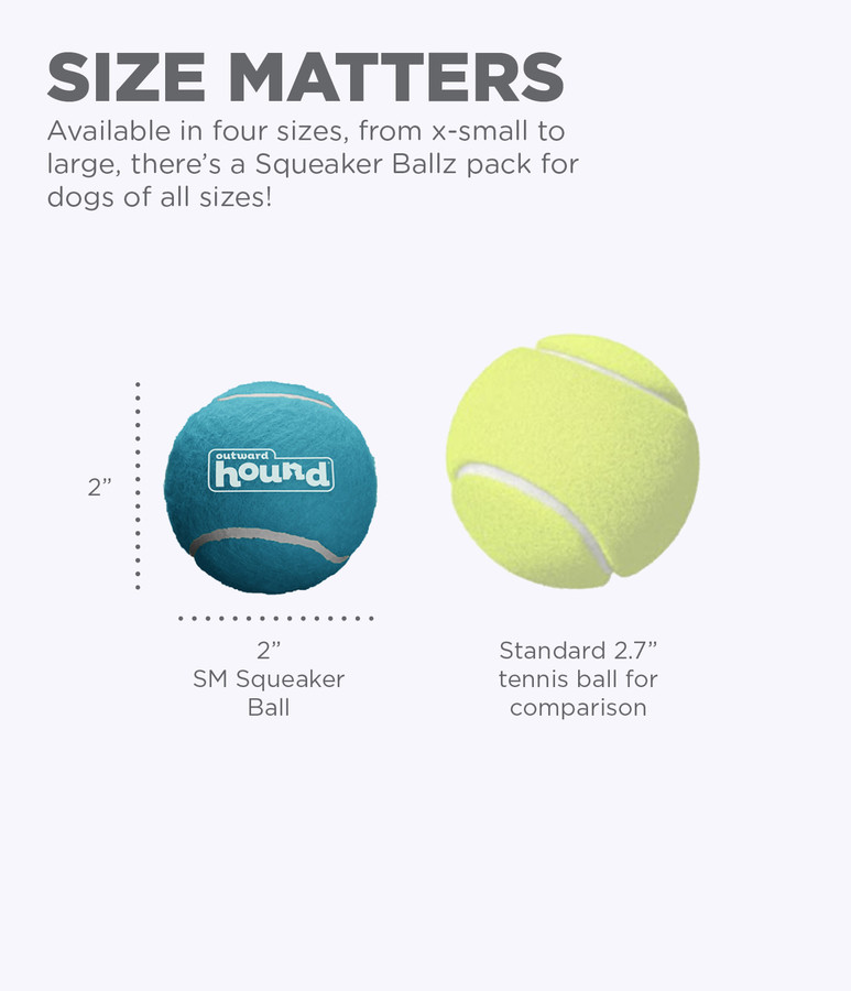 Squeaker Ballz Squeaky Tennis Balls Small