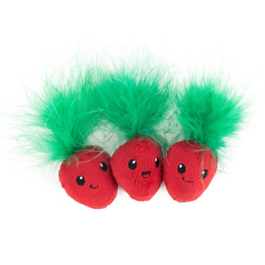 Straw-Babies Cat Dental Catnip Toy - 3 Pack Pink
