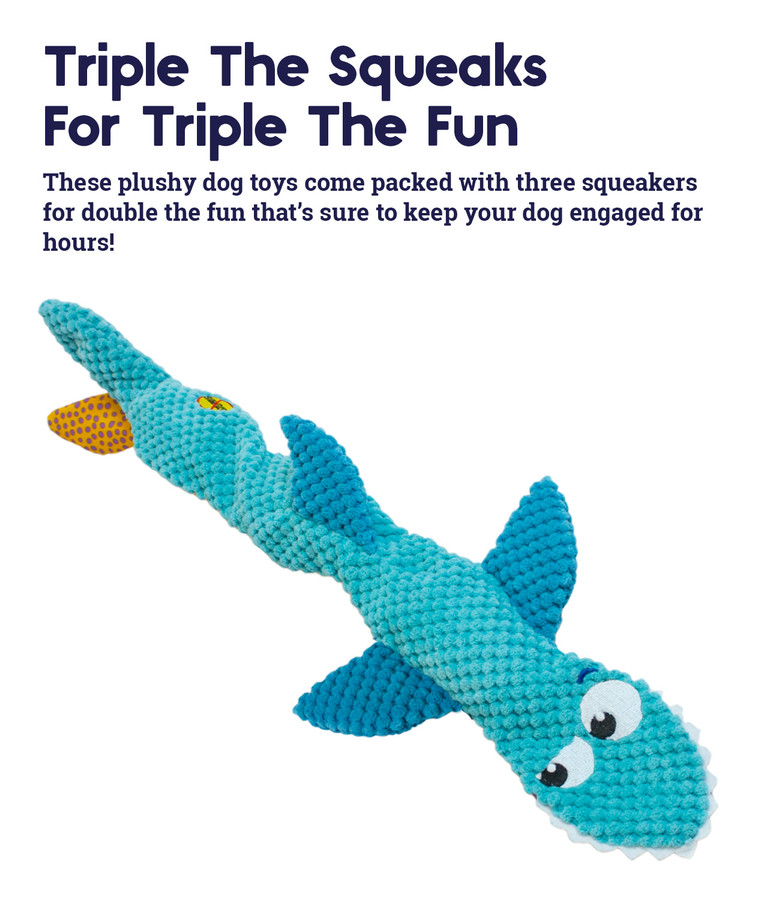 Stuffing-Free Big Squeak Plush Dog Toy