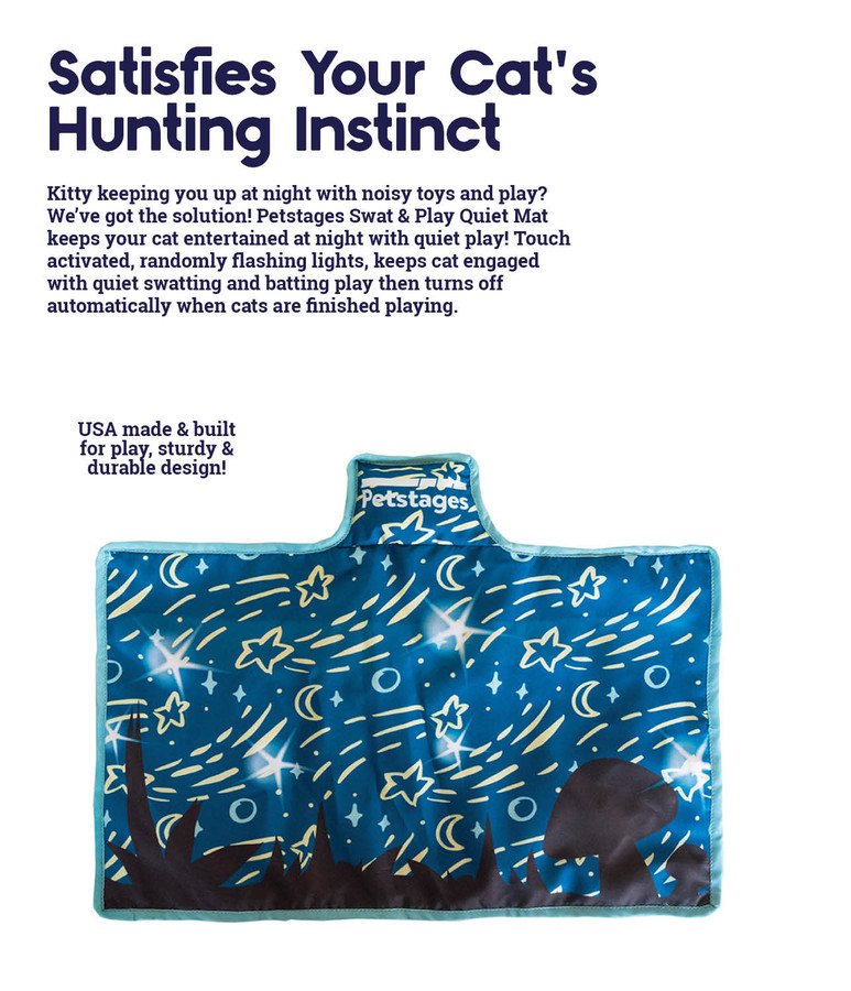 Swat And Play Quiet Mat For Cats Blue