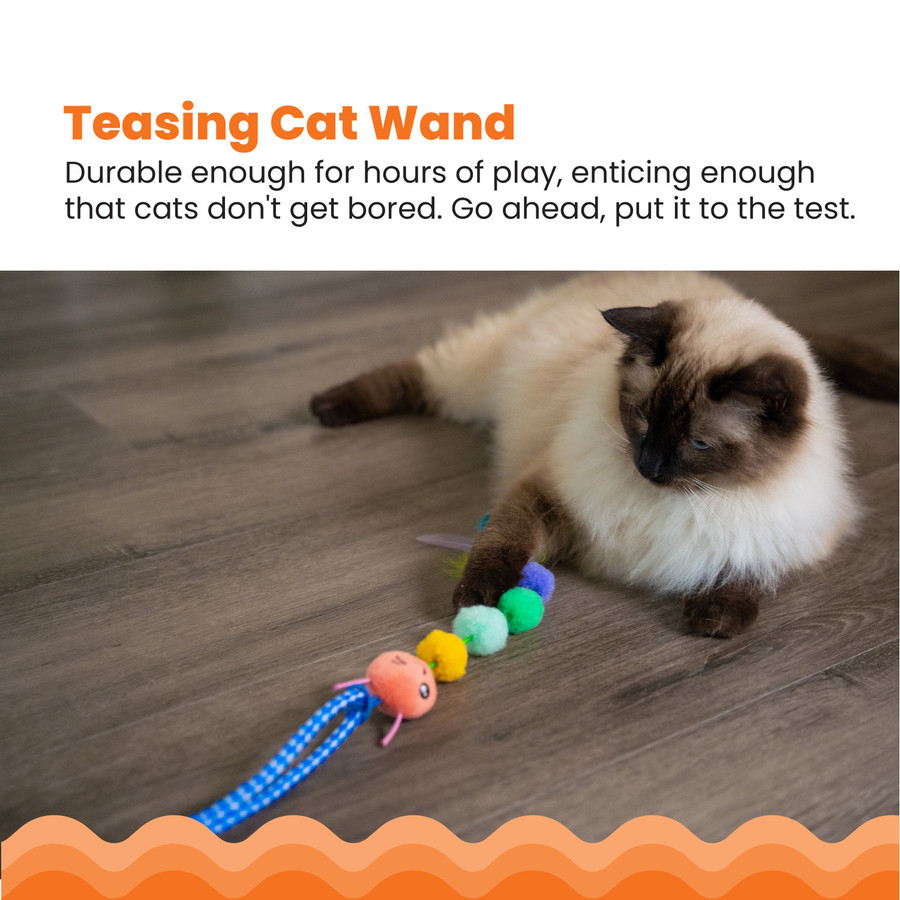 Tail Teaser Ground Prey Interactive Cat Wand