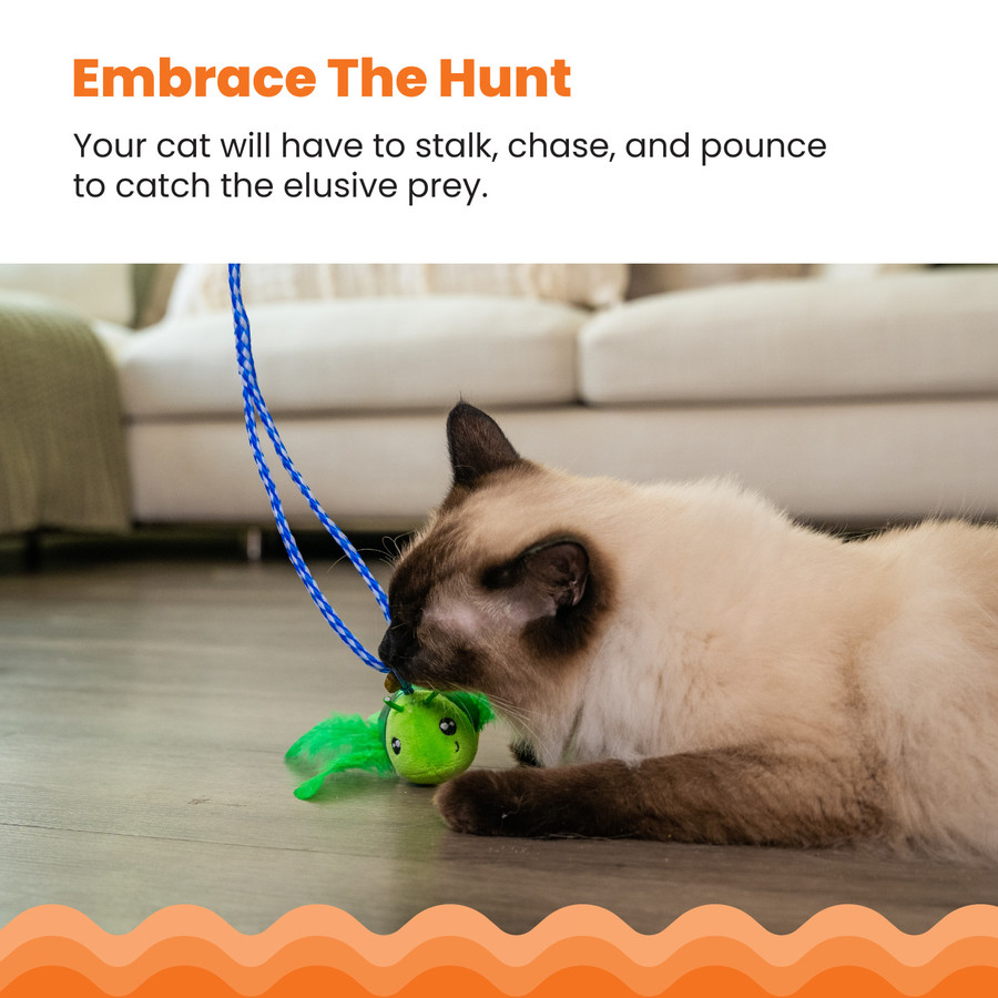 Tail Teaser Ground Prey Interactive Cat Wand
