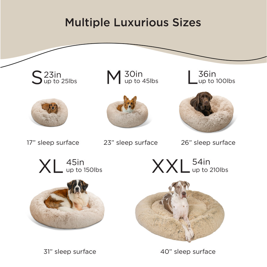 The Original Calming Donut Shag Cat & Dog Bed