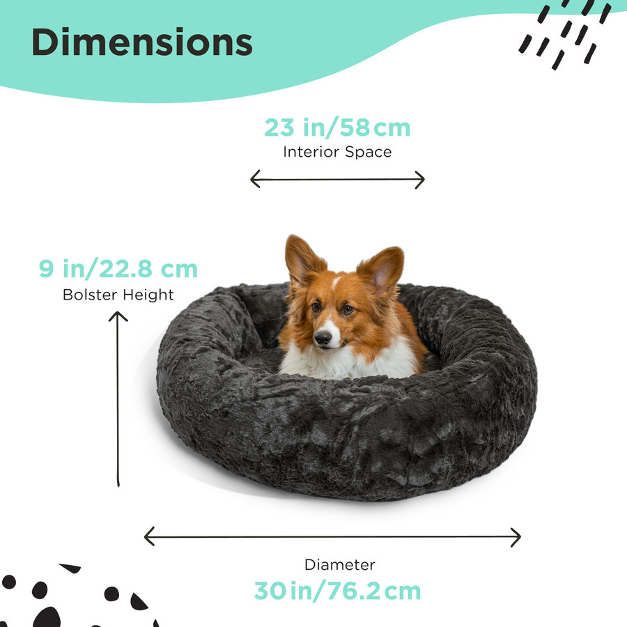 The Original Calming Lux Donut Dog Bed Mink 30X30
