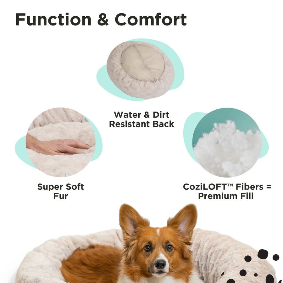 The Original Calming Lux Donut Dog Bed Mink 30X30