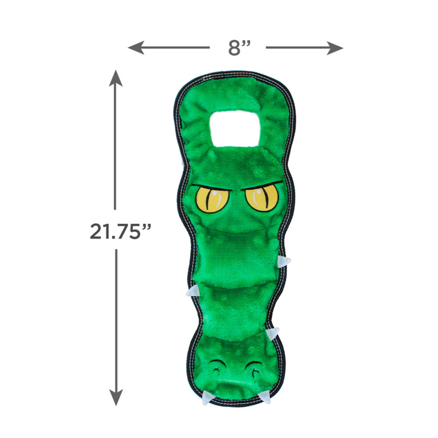 Tough Seamz Gator Plush Dog Toy Green XL