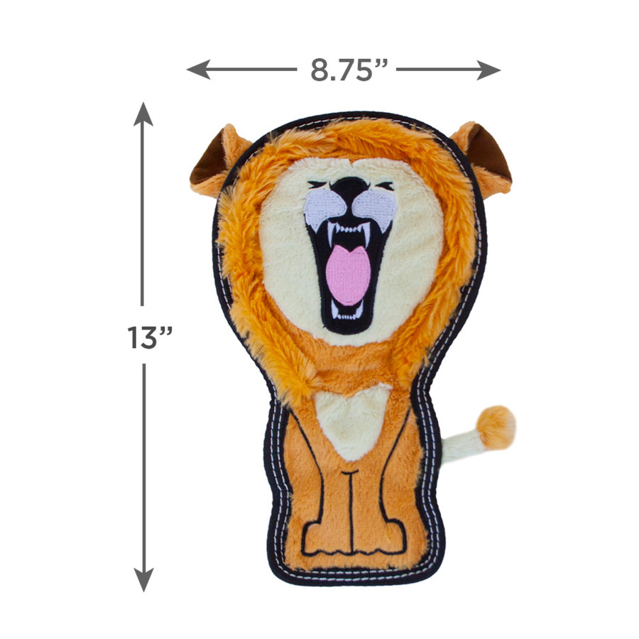 Tough Seamz Lion Plush Dog Toy Tan Medium