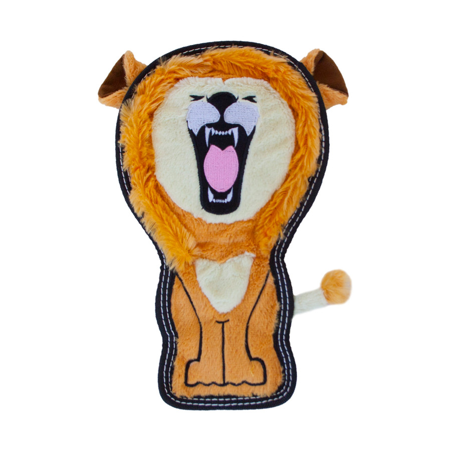 Tough Seamz Lion Plush Dog Toy Tan Medium