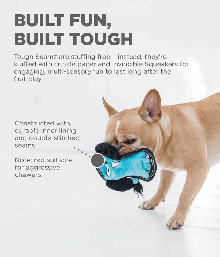 Tough Seamz Plush Dog Toy Elephant