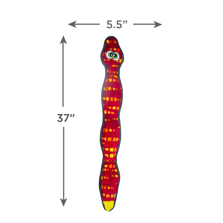 Tough Seamz Plush Dog Toy Snake