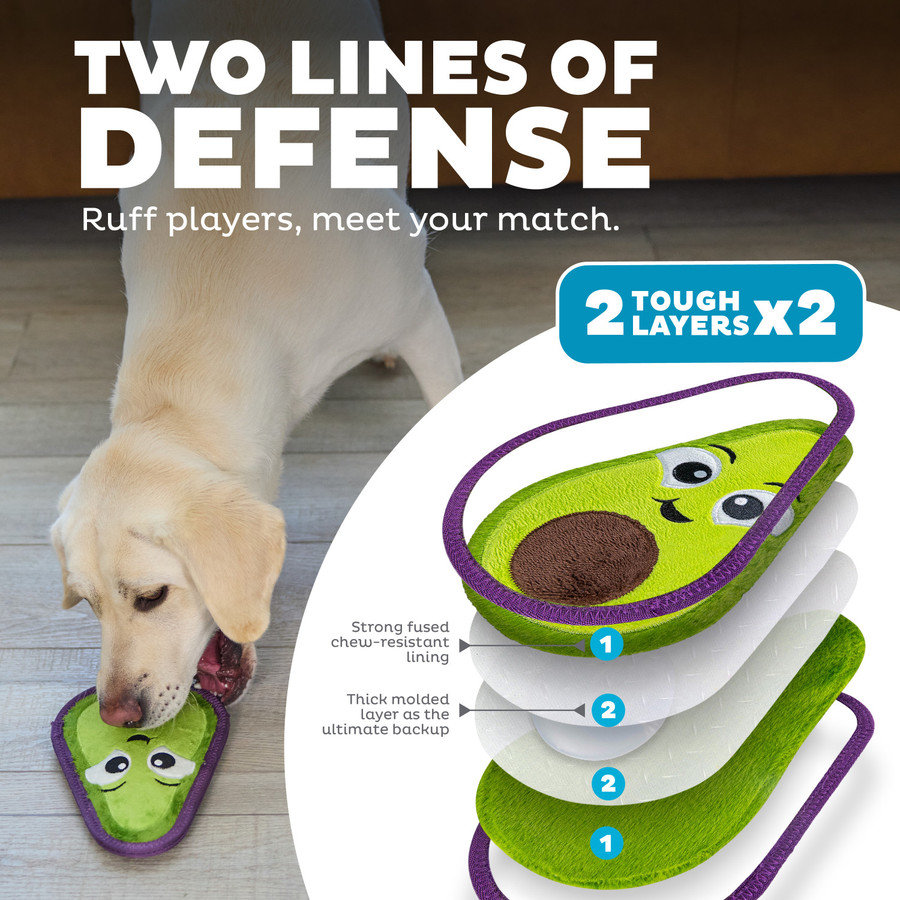 Tough Skinz Avocado Durable Dog Toy Green