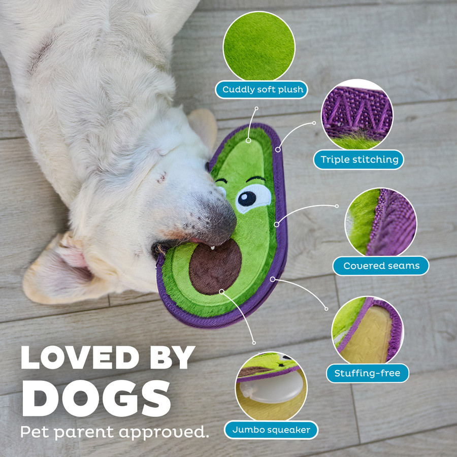 Tough Skinz Avocado Durable Dog Toy Green