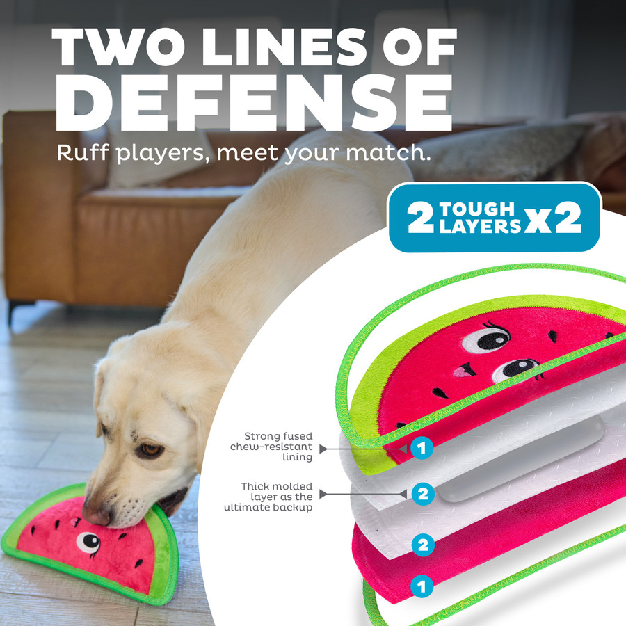 Tough Skinz Durable Dog Toy With Two Tough Layers Watermelon Red Medium Red