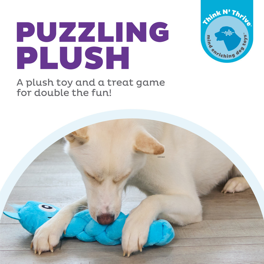 Twistiez Monster Plush Dog Treat Puzzle Blue