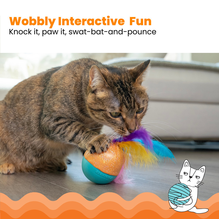 Whack N’ Wobble Ball Interactive Cat Toy Multi
