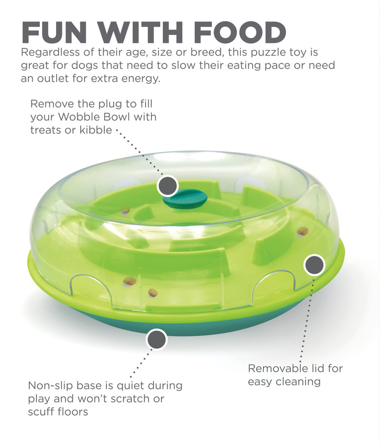 Wobble Bowl Interactive Treat Puzzle Dog Toy Multi