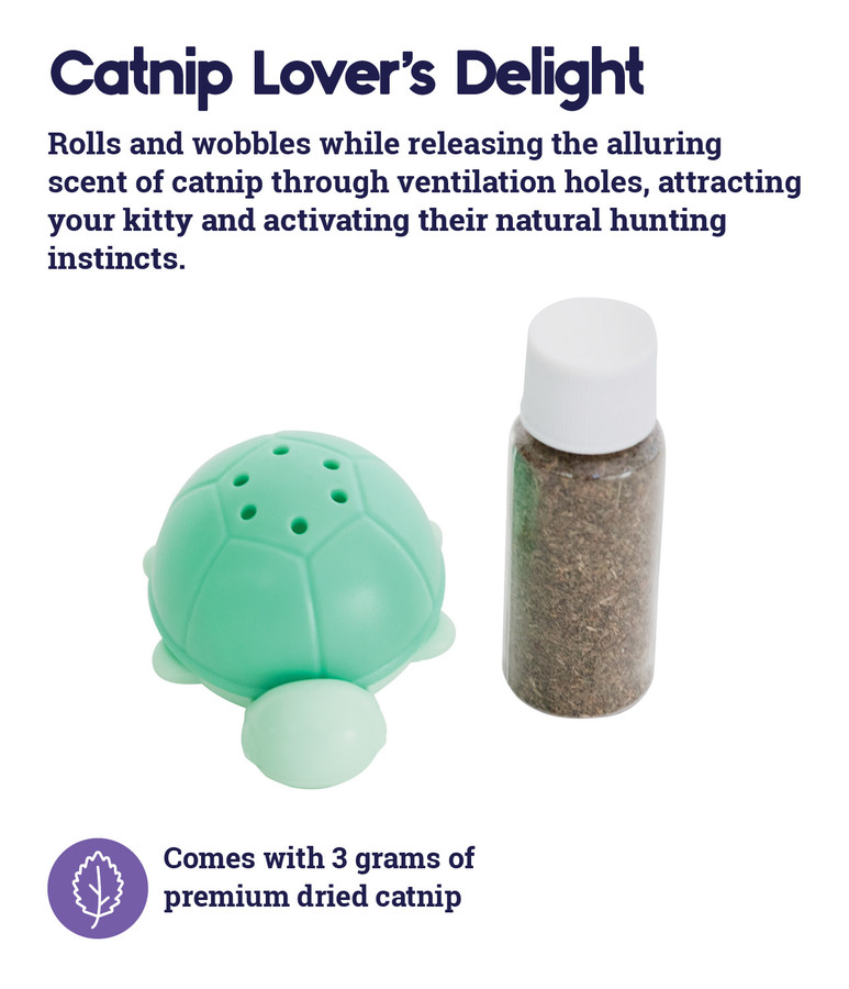 Wobble Turtle Catnip Diffuser Cat Toy Green
