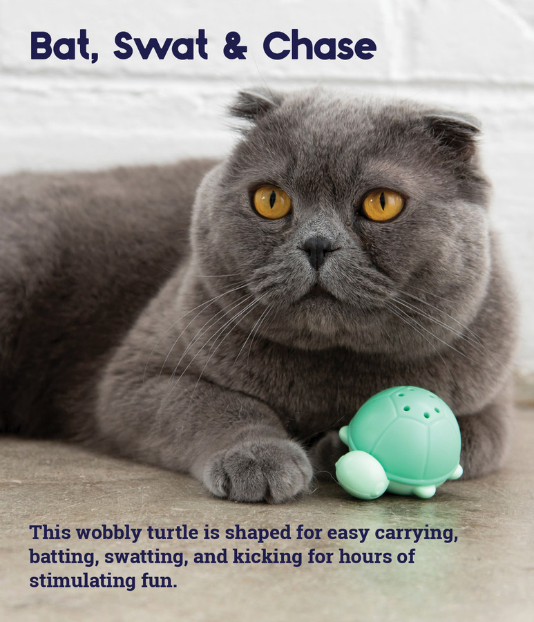Wobble Turtle Catnip Diffuser Cat Toy Green