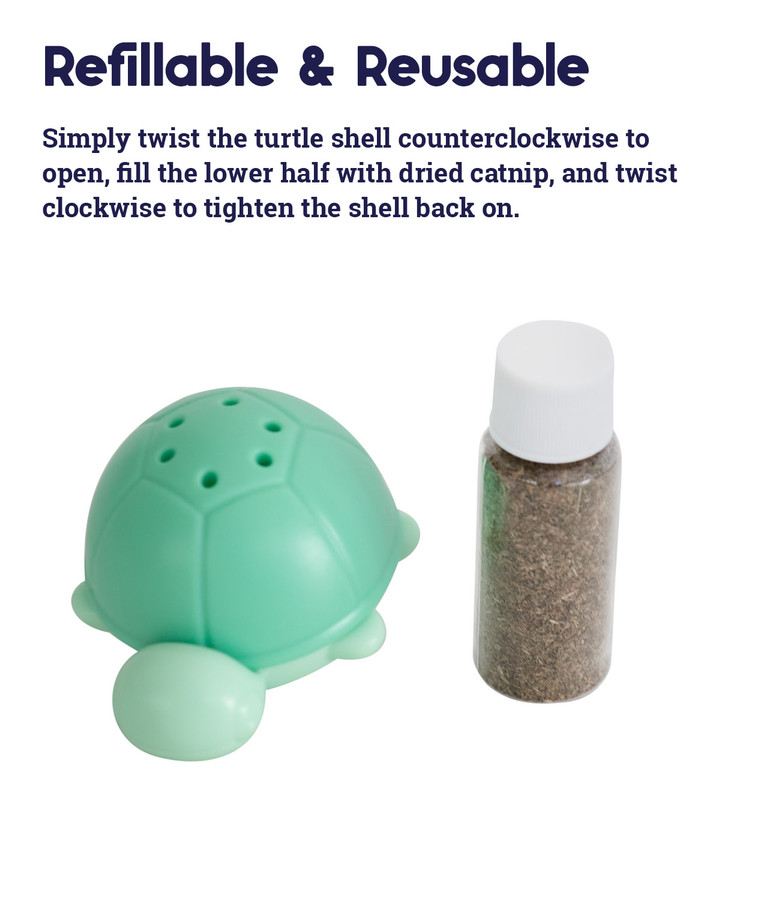 Wobble Turtle Catnip Diffuser Cat Toy Green