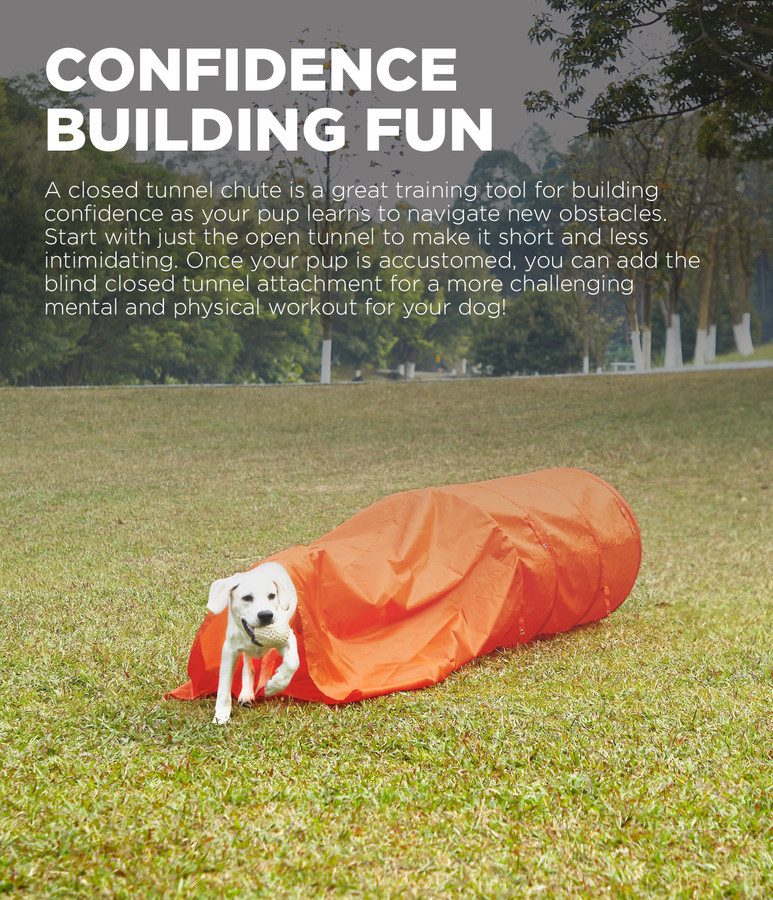 Zip & Zoom Closed Dog Agility Tunnel Orange