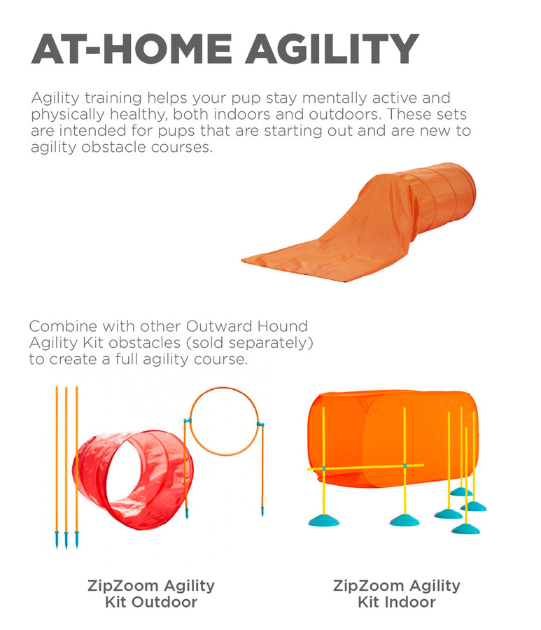 Zip & Zoom Closed Dog Agility Tunnel Orange